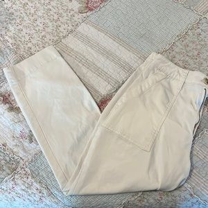 Old Navy, White, High Waisted Ankle Pants, Size 4 Petite